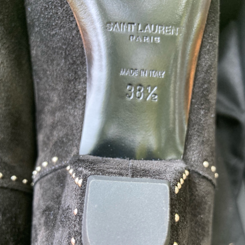 Saint Laurent Black Blaze Studded Booties - Picture 14 of 14
